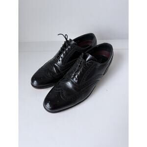 Florsheim Dress Shoes Mens 9.5 D Leather Wingtip Oxford Black